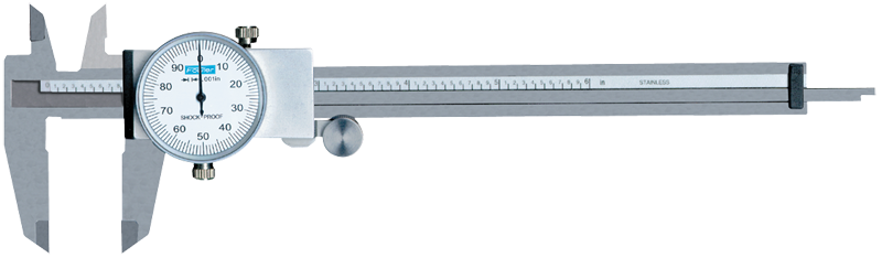 0 - 4'' Measuring Range (.001" Grad.) - Shockproof Steel Dial Caliper - #52-008-714 - First Tool & Supply