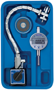 Set Contains: 1"/25mm .0005/.01mm w/Flex Arm Mag Base - Electronic Indicator with Flex Arm Mag Base - First Tool & Supply