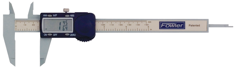 0 - 6" / 0 - 150mm Measuring Range (.0005" / .01mm; fractions in 1/64 increments Res.) - Poly-Cal Electronic Caliper - First Tool & Supply
