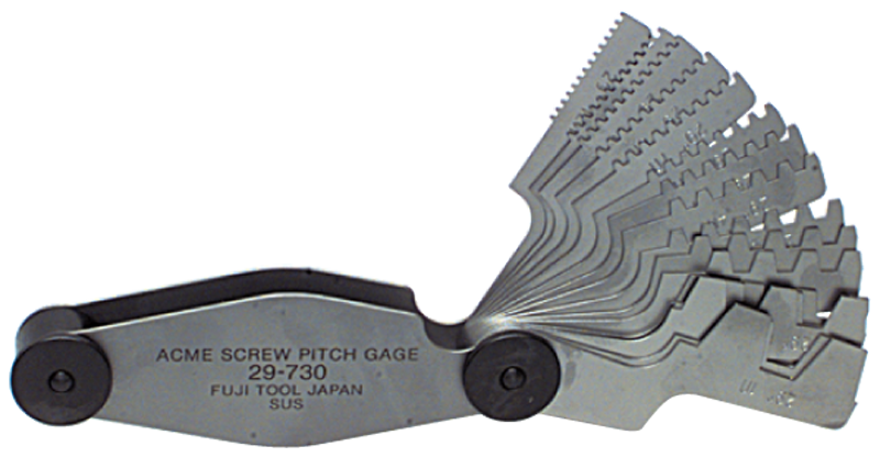 #615-6327 - 16 Leaves - Metric Pitch - Acme Screw Thread Gage - First Tool & Supply