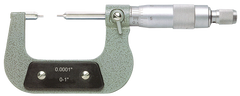 0 - 1'' Measuring Range - .0001 Graduation - Ratchet Thimble - Carbide Face - Spline Micrometer - First Tool & Supply