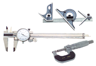 Kit Contains: 0-1" Outside Ratchet Micrometer; 6" Dial Caliper; 4 Piece 12" 4R Combination Square - 6 Piece Layout & Inspection Kit - First Tool & Supply