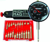 Kit Contains: 1" Procheck Indicator; Mighty Mag Base; And 22 Piece Contact Point Kit - Economy Indicator/Magnetic Base Set - First Tool & Supply