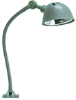 18" Uniflex Machine Lamp; 120V, 60 Watt Incandescent Light, Screw Down Base, Oil Resistant Shade, Gray Finish - First Tool & Supply