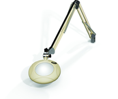 Green-Lite® 5" Shadow White Round LED Magnifier; 43" Reach; Table Edge Clamp - First Tool & Supply