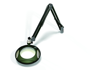 Green-Lite® 6" Racing Green Round LED Magnifier; 43" Reach; Table Edge Clamp - First Tool & Supply