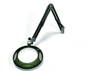 Green-Lite® 7-1/2" Racing Green Round LED Magnifier; 43" Reach; Table Edge Clamp - First Tool & Supply