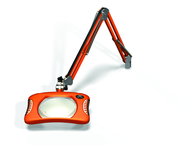 Green-Lite® 7" x 5-1/4"Brilliant Orange Rectangular LED Magnifier; 43" Reach; Table Edge Clamp - First Tool & Supply