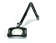 Green-Lite® 7" x 5-1/4"Black Rectangular LED Magnifier; 43" Reach; Table Edge Clamp - First Tool & Supply