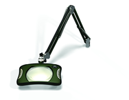 Green-Lite® 7" x 5-1/4"Racing Green Rectangular LED Magnifier; 43" Reach; Table Edge Clamp - First Tool & Supply
