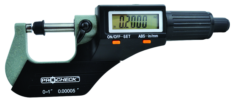 IP40 Electronic Micrometer - 0-1"/25.4mm Range - .00005"/.001mm Resolution - Output S4 Connector - First Tool & Supply