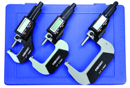 IP40 Electronic Micrometer Set - 0-3"/76.2mm Range - .00005"/.001mm Resolution - Output S4 Connector - First Tool & Supply