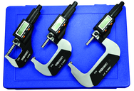 IP54 Electronic Micrometer - 0-3" /76.2mm Range - .00005"/.001mm Resolution - Output S4 Connector - First Tool & Supply