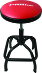 Shop Stool Heavy Duty- Air Adjustable with Square Foot Rest - Red Seat - Black Square Base - First Tool & Supply