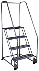 Model 4TR26E4; 4 Steps; 28 x 47'' Base Size - Tilt-N-Roll Ladder - First Tool & Supply
