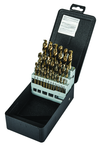 29 Pc. 1/16" - 1/2" by 64ths Cobalt Bronze Oxide Screw Machine Drill Set - First Tool & Supply