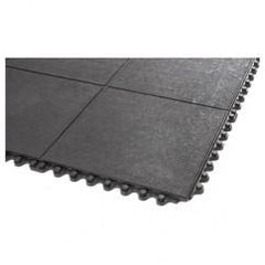 3' x 3' x 5/8" Thick Solid Deck Mat - Black - Grit Coated - First Tool & Supply