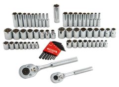 Proto® 1/4" & 3/8" Drive 63 Piece Socket Set- 6 & 12 Point- Tools Only - First Tool & Supply