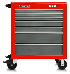 Proto® 550S 34" Roller Cabinet - 7 Drawer, Safety Red and Gray - First Tool & Supply