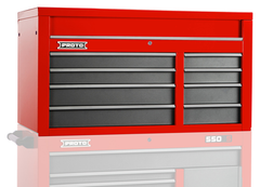Proto® 550S 50" Top Chest - 8 Drawer, Safety Red and Gray - First Tool & Supply