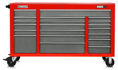 Proto® 550S 67" Workstation - 20 Drawer, Safety Red and Gray - First Tool & Supply