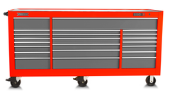 Proto® 550S 88" Workstation - 22 Drawer, Safety Red and Gray - First Tool & Supply