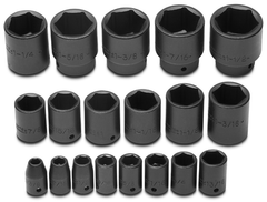 Proto® 1/2" Drive 19 Piece Impact Socket Set - 6 Point - First Tool & Supply