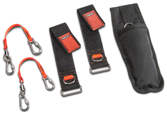 Proto® Tethering D-Ring Pouch Set with One Pocket, Retractable Lanyard, and D-Ring Wrist Strap System with (2) JWS-DR and (2) JLANWR6LB - First Tool & Supply