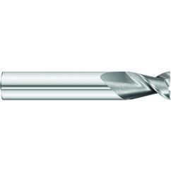 1/2 x 1/2 x 1-1/4 x 3 OAL Square 2 Flute Carbide End Mill for Aluminum - Round Shank- Uncoated - First Tool & Supply