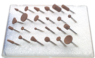 #150 - Contains: 24 Aluminum Oxide Points; For: Machines that hold 3/32 Shanks - Mounted Point Kit for Flex Shaft Grinder - First Tool & Supply