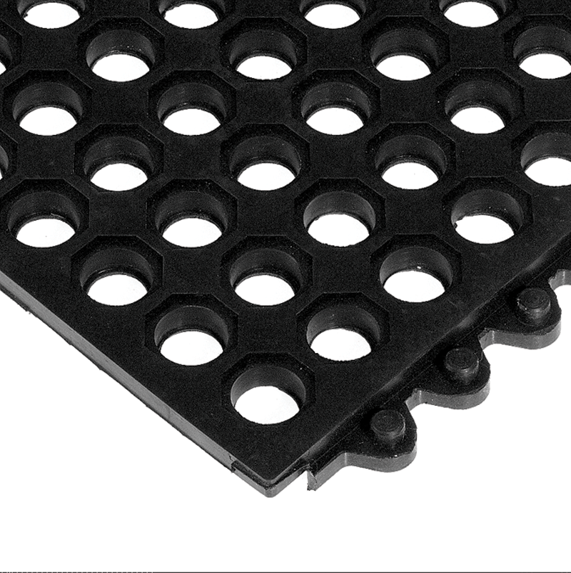 24 / Seven Floor Mat - 3' x 3' x 5/8" ThickÂ (Black Drainage All Purpose) - First Tool & Supply