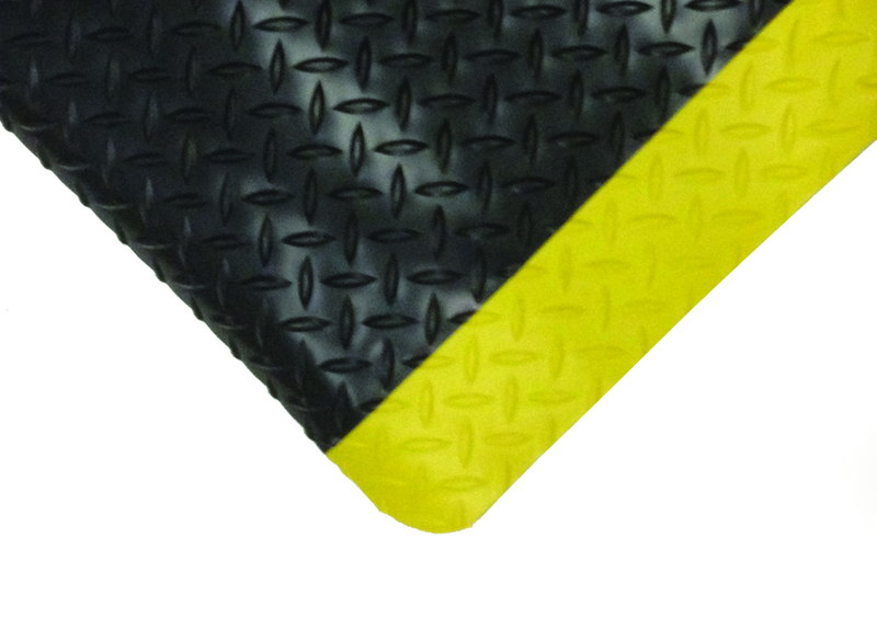 4' x 75' x 15/16" Thick Diamond Comfort Mat - Yellow/Black - First Tool & Supply