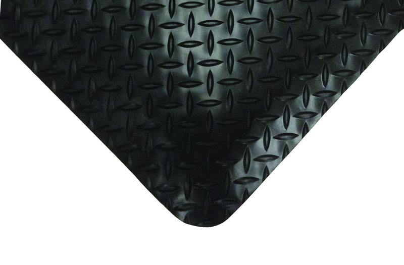 2' x 75' x 11/16" Thick Diamond Comfort Mat - Black - First Tool & Supply