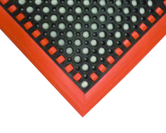 40" x 52" x 7/8" Thick Safety Wet / Dry Mat - Black / Orange - First Tool & Supply