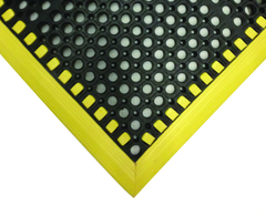40" x 64" x 7/8" Thick Safety Wet / Dry Mat - Black / Yellow - First Tool & Supply