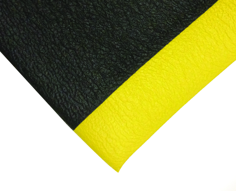 2' x 60' x 11/16" Thick Traction Anti Fatigue Mat - Yellow/Black - First Tool & Supply