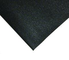 6' x 60' x 3/8" Thick Soft Comfort Mat - Black Pebble Emboss - First Tool & Supply