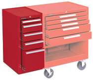 185 Red 5-Drawer Hang-On Cabinet w/ball bearing Drawer slides - For Use With 273, 275 or 278 - First Tool & Supply