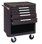 5-Drawer Roller Cabinet w/ball bearing Dwr slides - 35'' x 18'' x 27'' Brown - First Tool & Supply