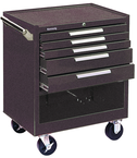 5-Drawer Roller Cabinet w/ball bearing Dwr slides - 35'' x 20'' x 29'' Brown - First Tool & Supply