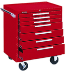 7-Drawer Roller Cabinet w/ball bearing Dwr slides - 35'' x 20'' x 29'' Red - First Tool & Supply