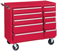 310X 10-Drawer Maintenance Cart - 35'' x 18'' x 39.38'' Red - First Tool & Supply