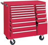 315X 15-Drawer Maintenance Cart - 35'' x 18'' x 39.38'' Red - First Tool & Supply