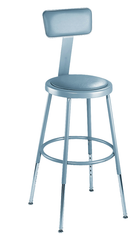 25" - 33" Adjustable Padded Stool With Padded Backrest - First Tool & Supply