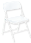 Plastic Folding Chair - Plastic Seat/Back Steel Frame - White - First Tool & Supply