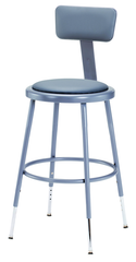 19" - 27" Adjustable Padded Stool With Padded Backrest - First Tool & Supply