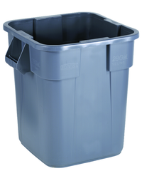 Trash Container - 28 Gallon Square Gray - First Tool & Supply