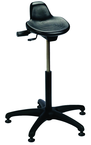 Sit Stand - 14" Soft Polyurethane, Contoured, Tilting Seat,  27" Dia.-Stable 5 Star Base with Heavy Duty Stationary Glides, Seat height 20"-30" - First Tool & Supply