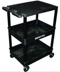 Utility Cart Plus 3 Top Flat & 2 Bottom Tub Shelves - 24" x 18" x 36-1/2" - First Tool & Supply