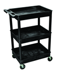 Utility Cart 3 Tub Shelves - 24" x 18" x 38-1/2" - First Tool & Supply